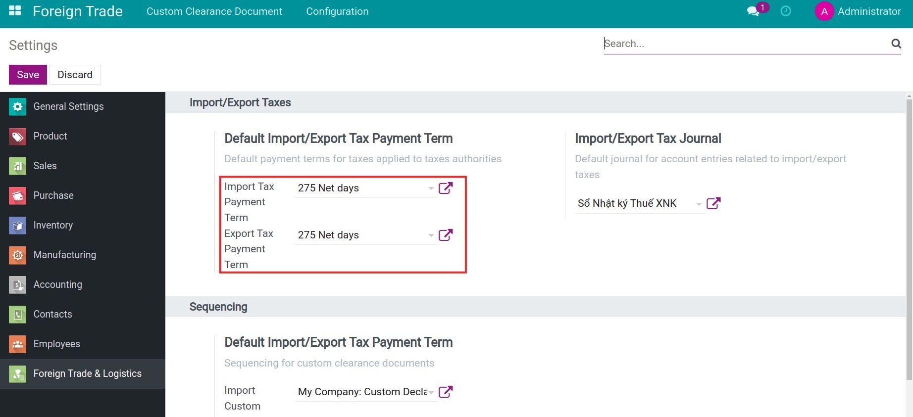 Tax Payment Term