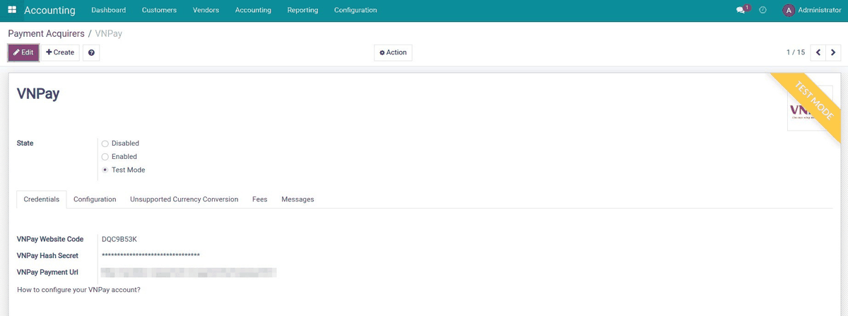 VNPay Payment Acquirer