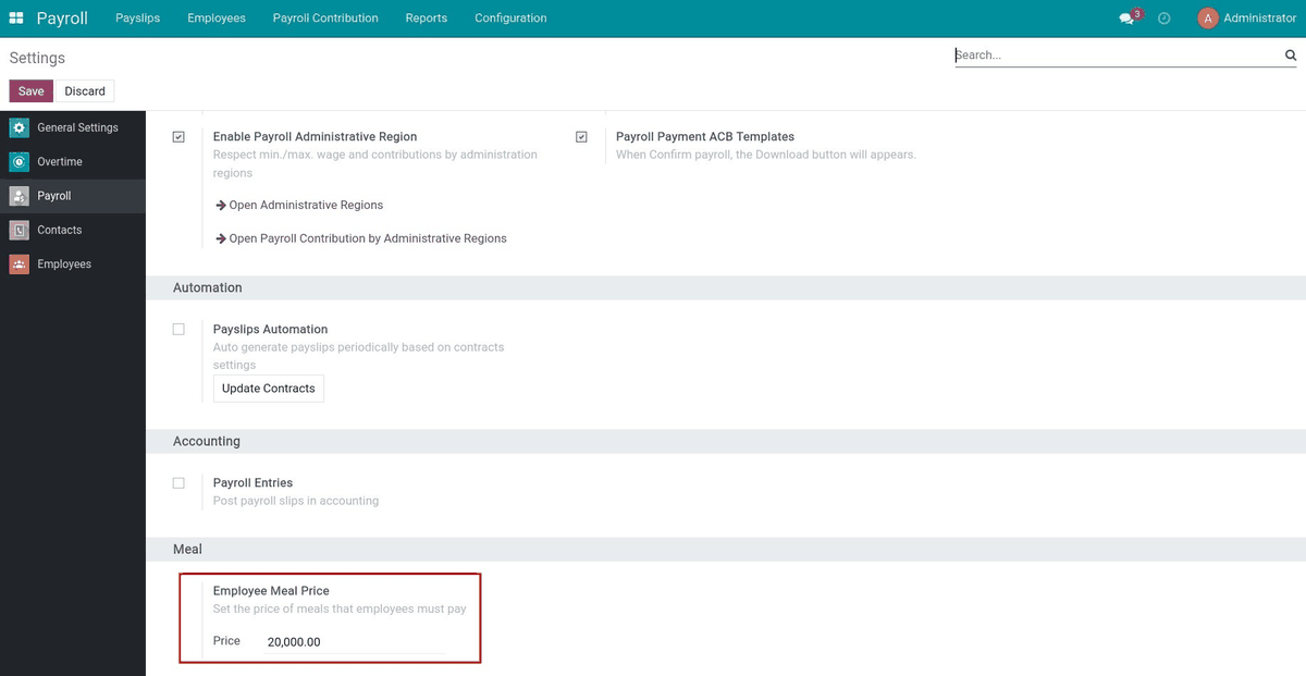 HR Meal Order & Payroll Integration