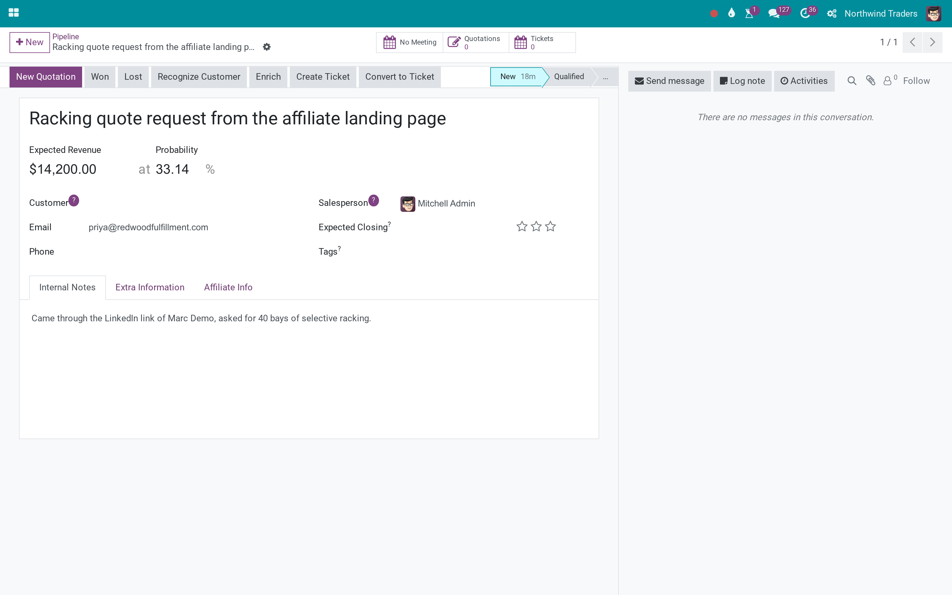 Leads from live chat and website forms keep the affiliate