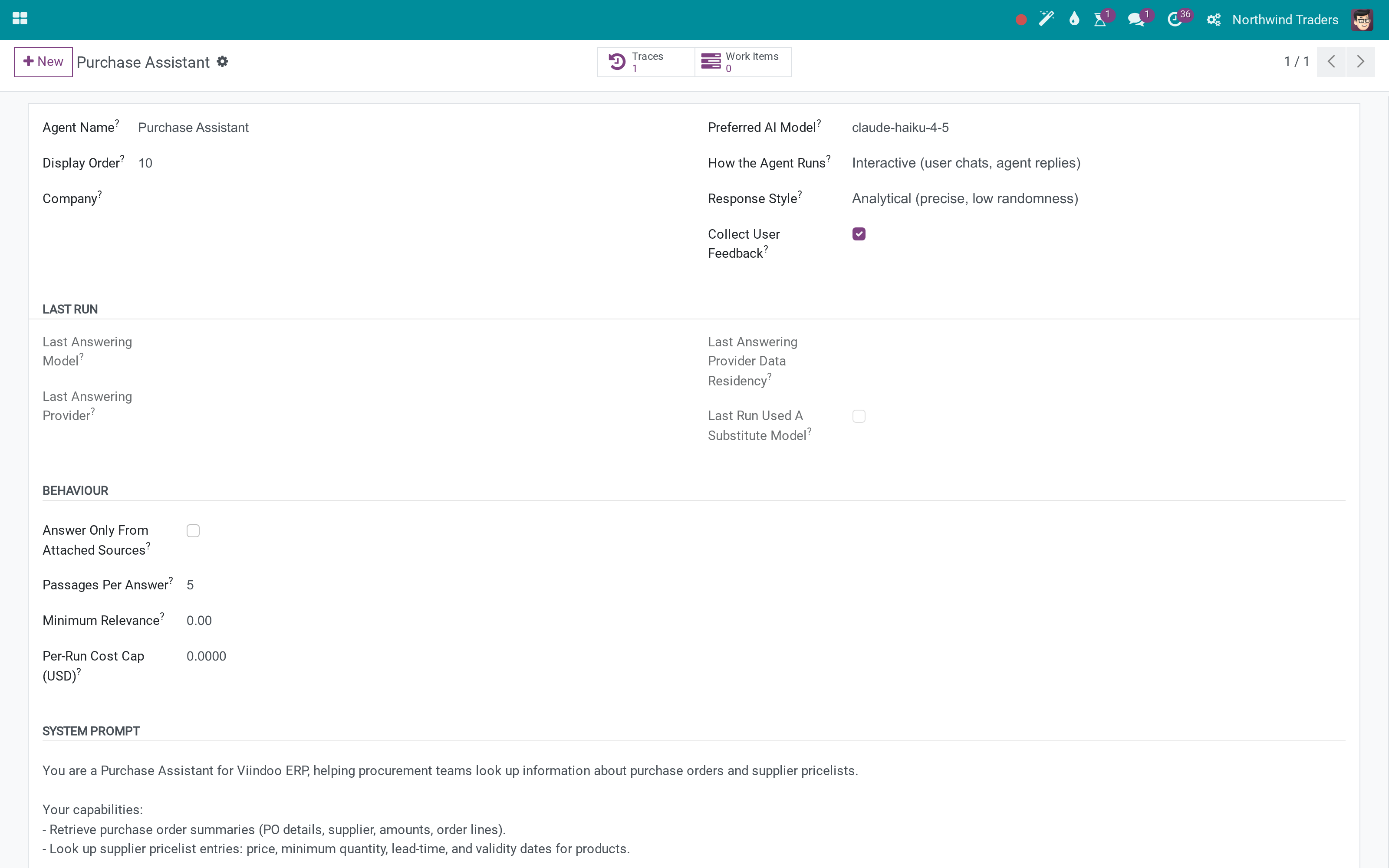 Purchase order summaries, supplier pricelists and a draft RFQ from the assistant