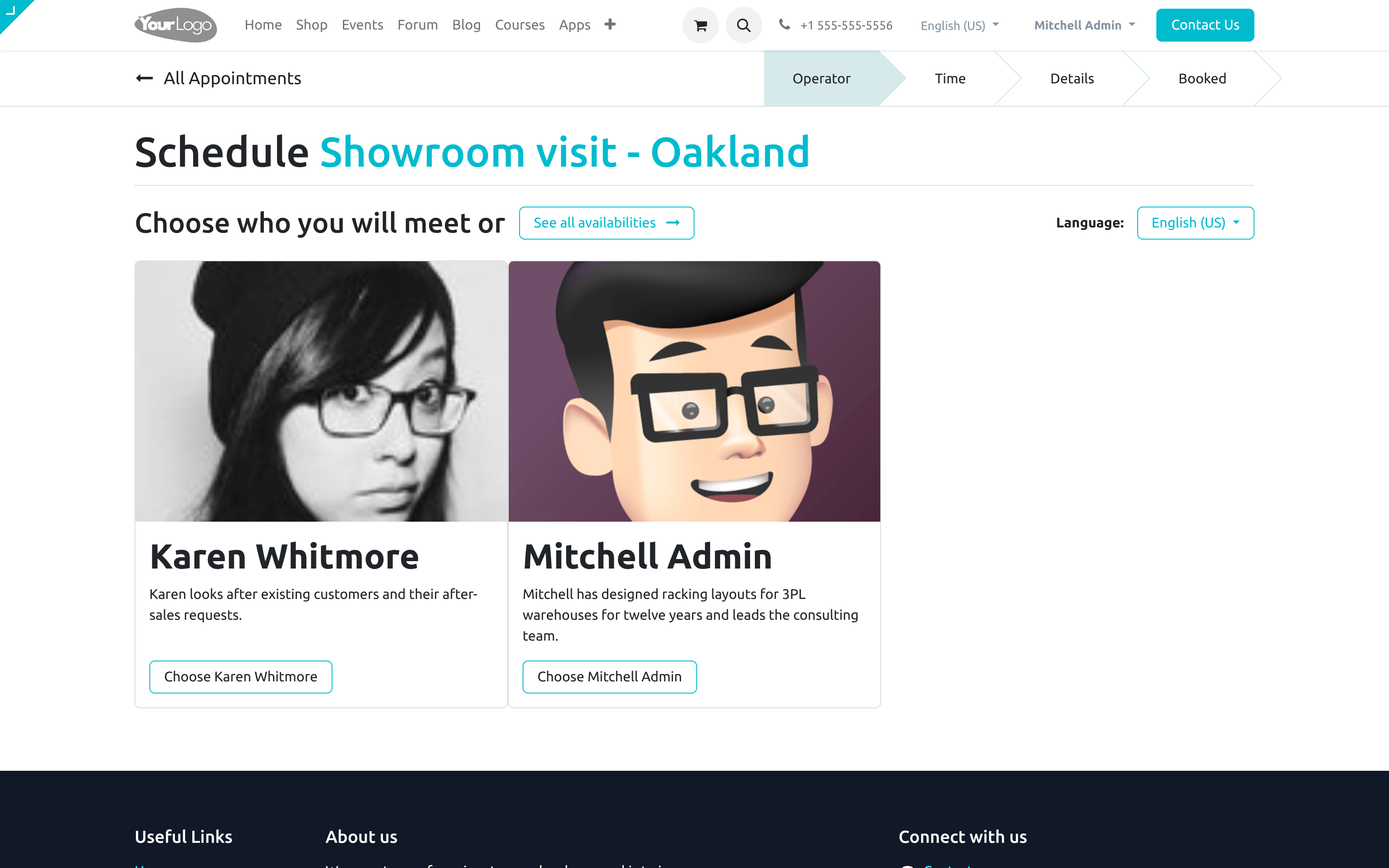 The page