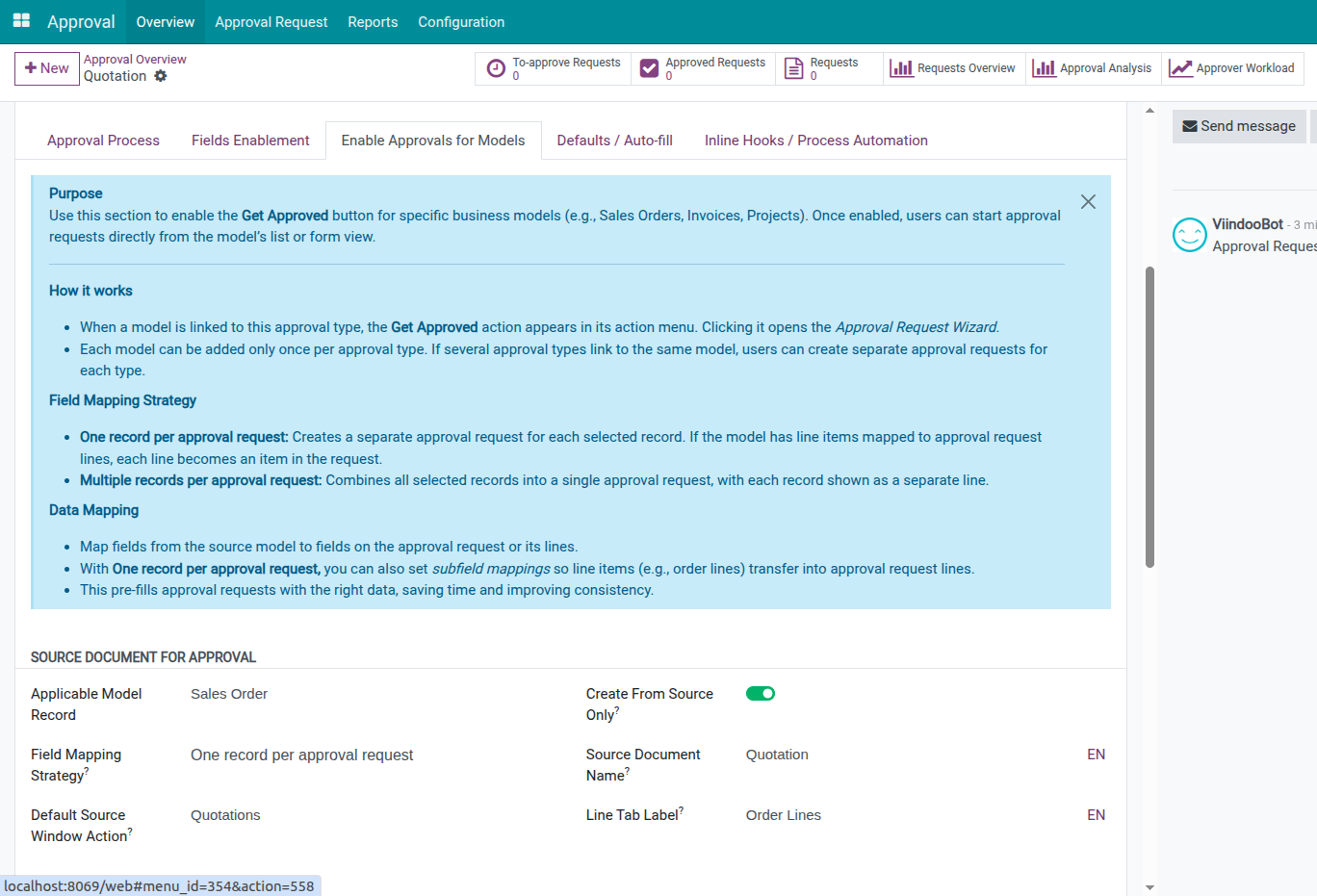 Cấu hình mô hình áp dụng
