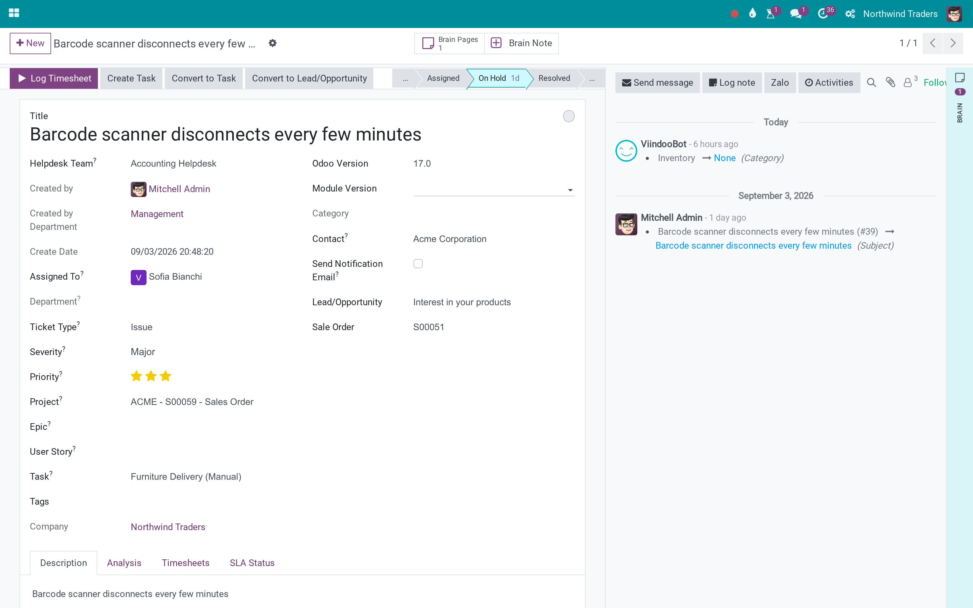 Brain pages on helpdesk tickets: a knowledge vault for Helpdesk and note buttons on every record