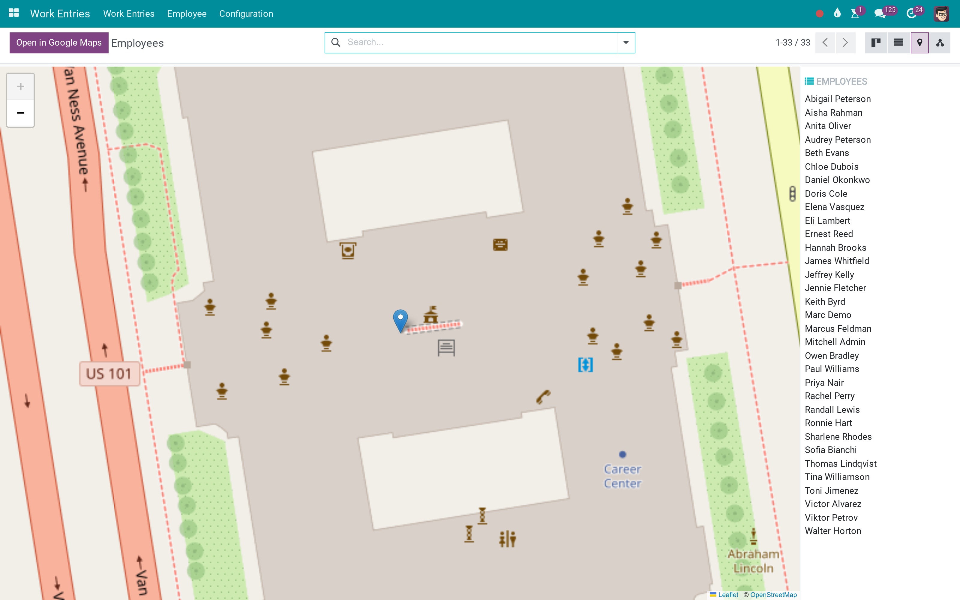 Public employees on the map