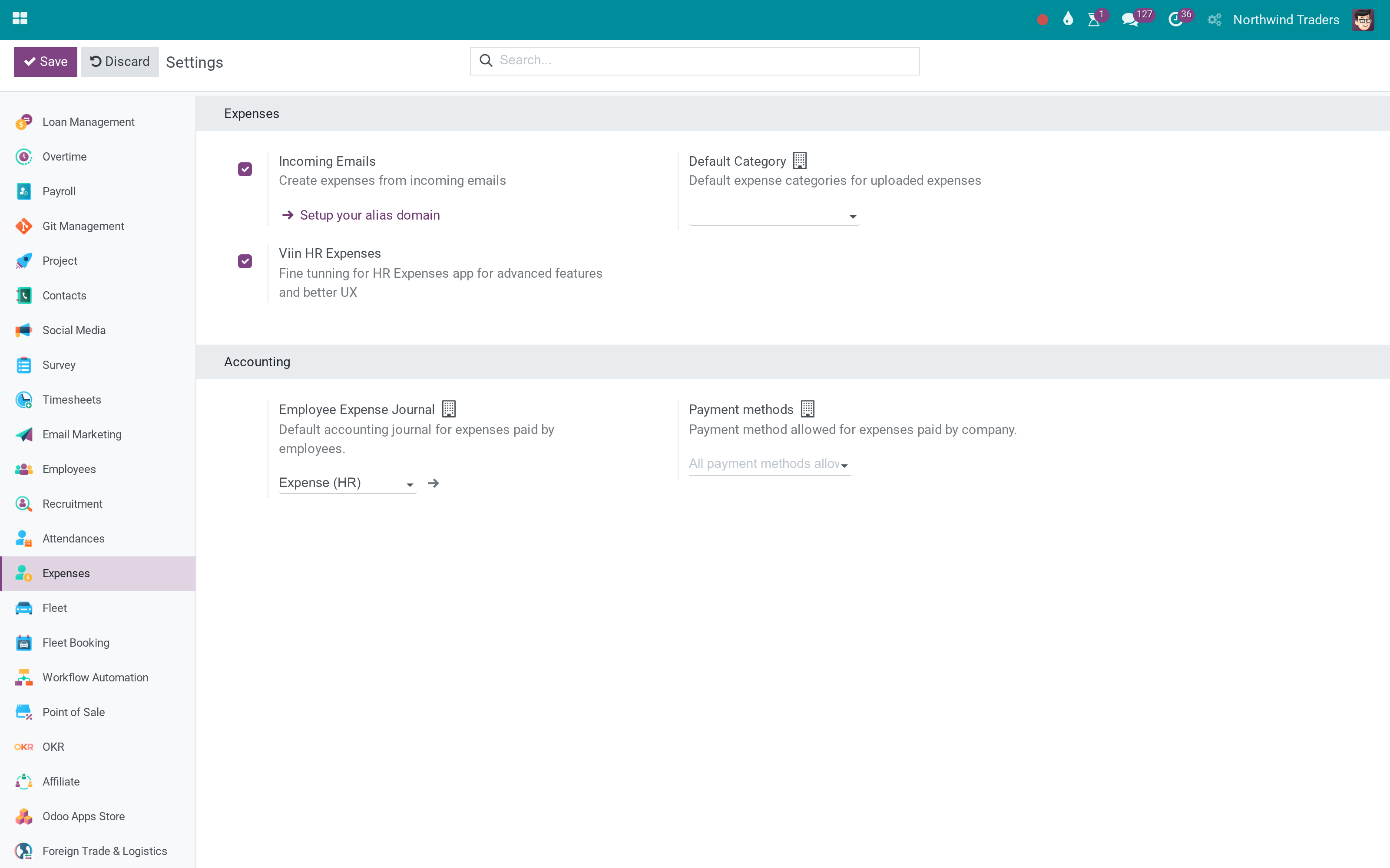 Install Viindoo Expenses from Expenses settings