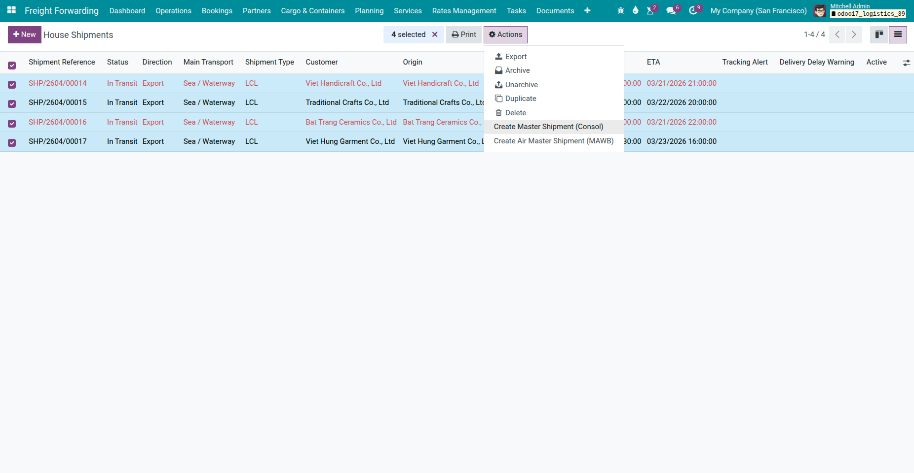 Create consolidation