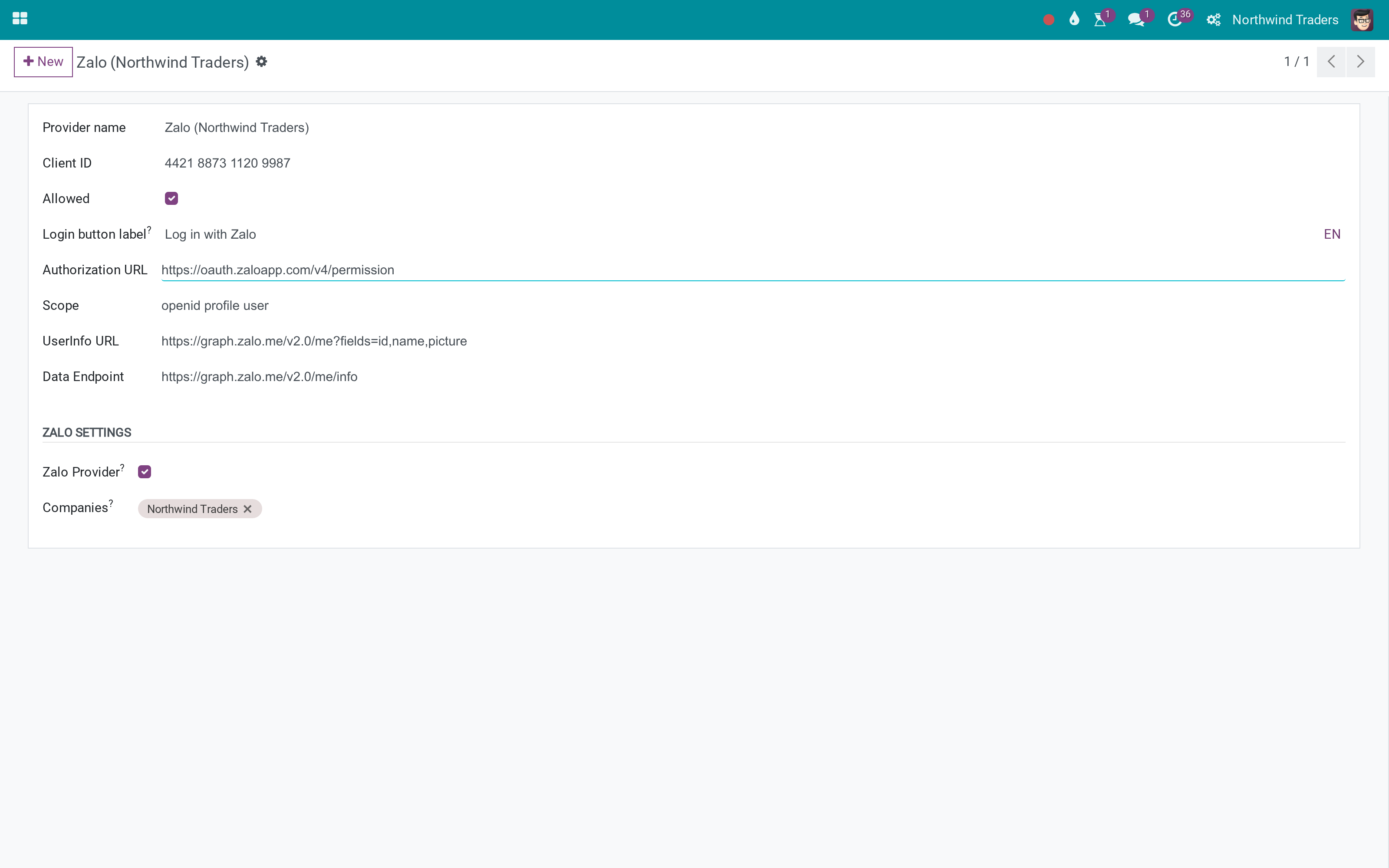Sign in to the portal with Zalo