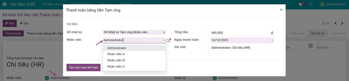 Chi Tiêu - Tạm Ứng Nhân Viên