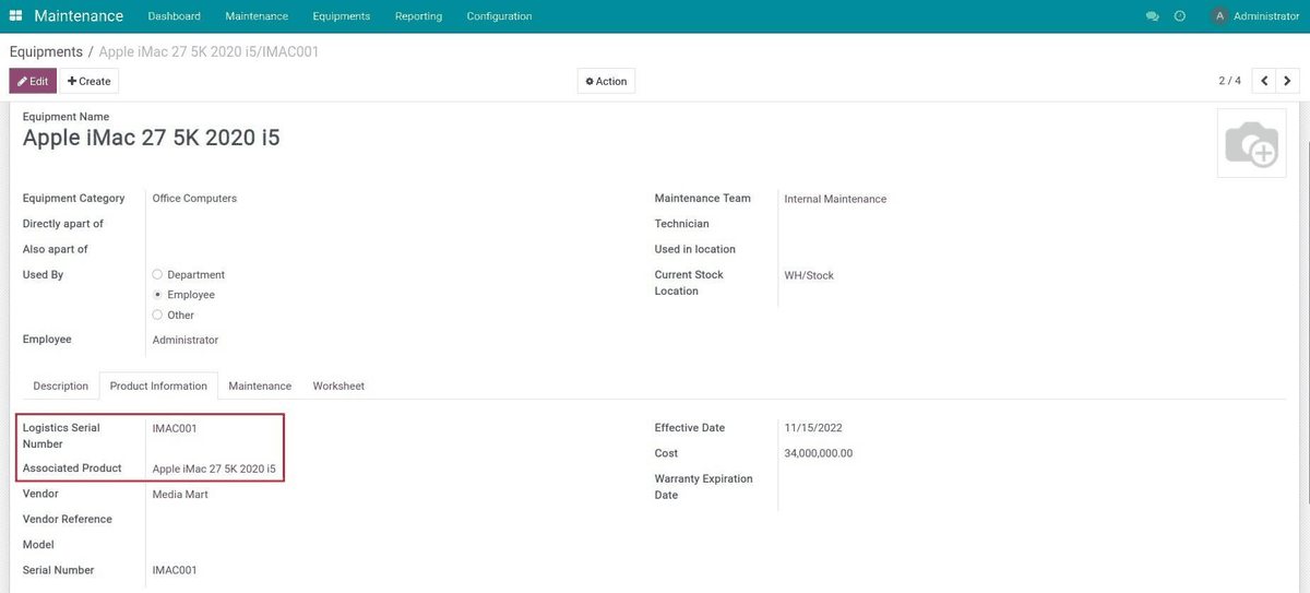 Inventory Equipment Maintenance Tracking