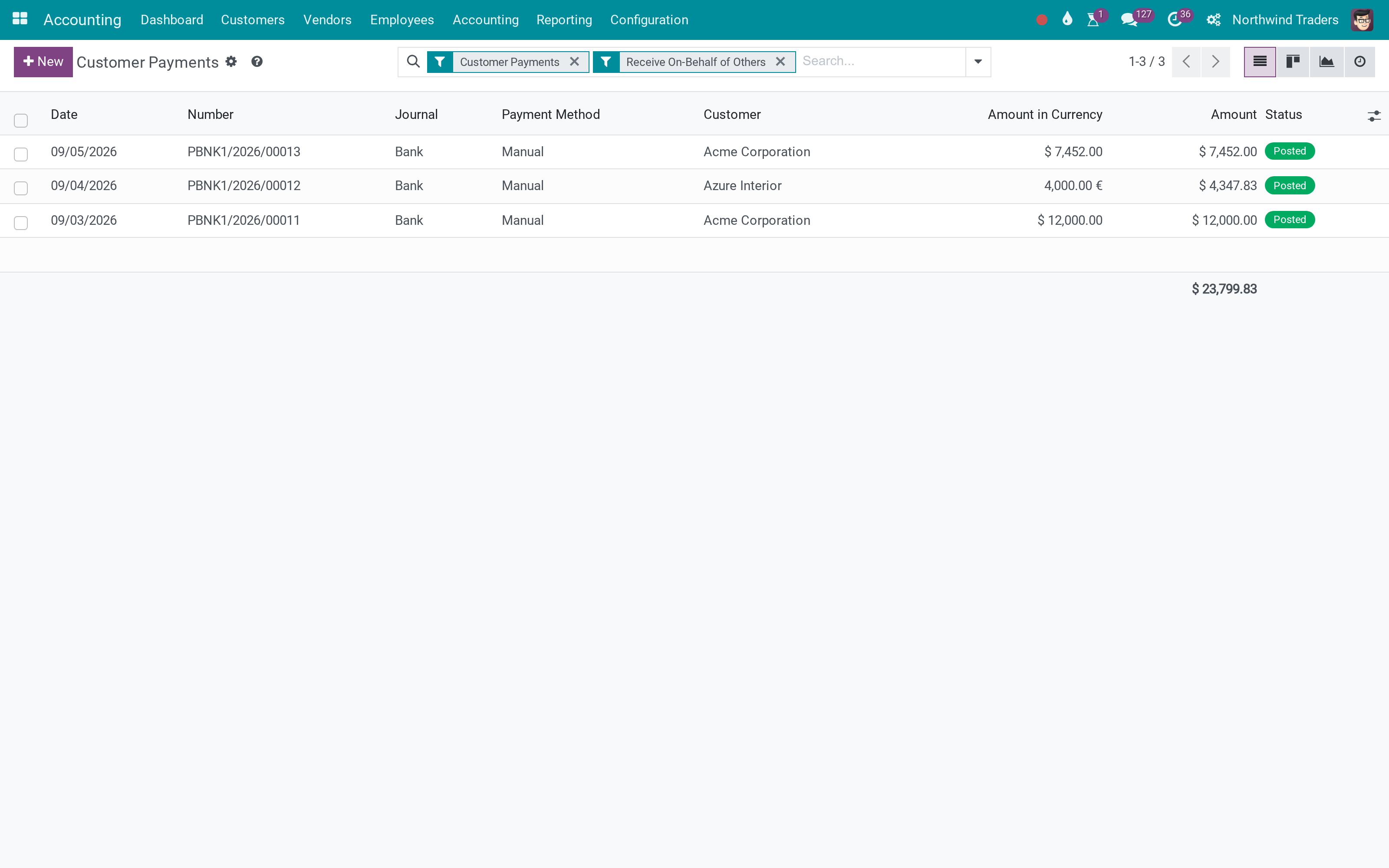 Payments filtered on-behalf