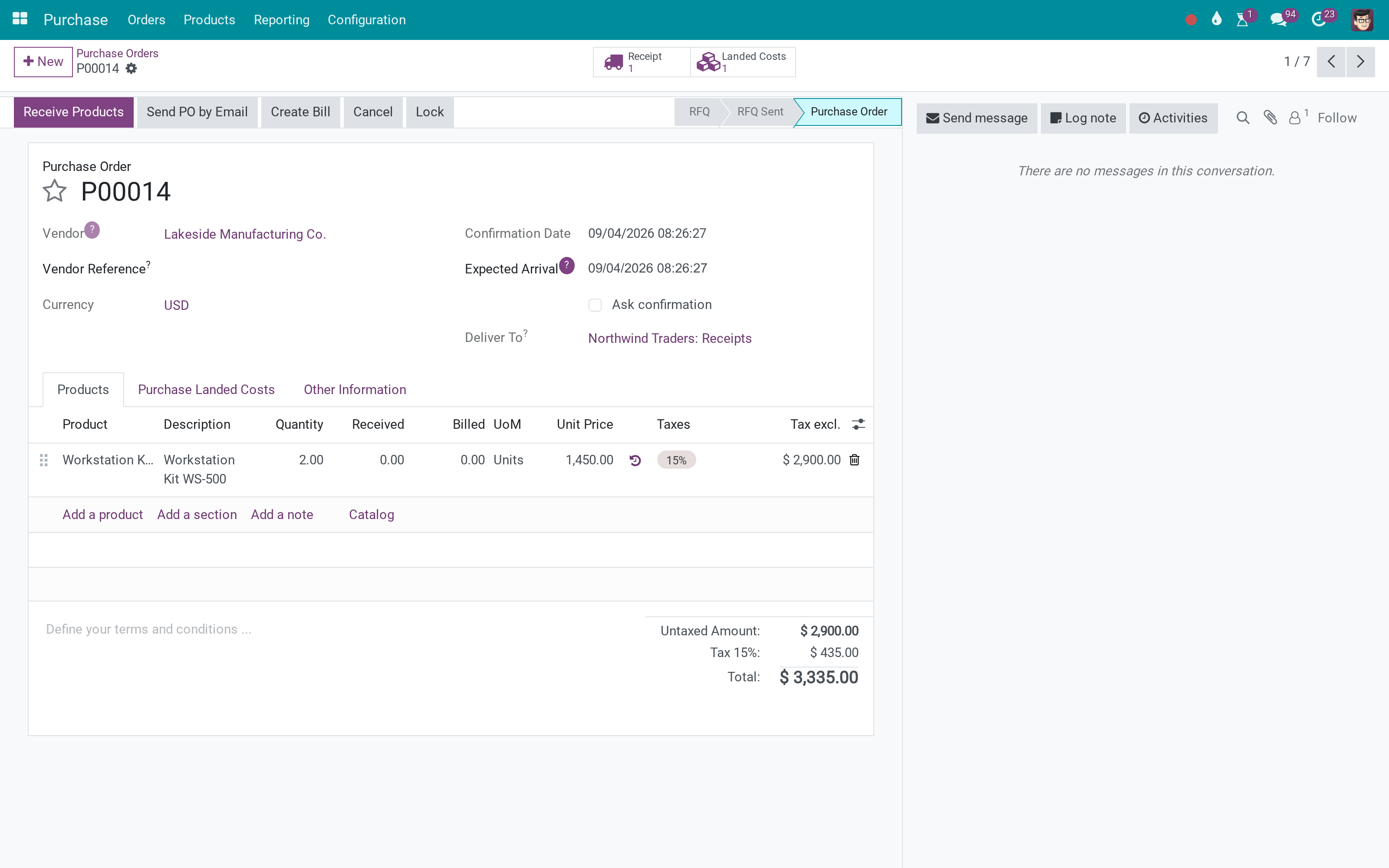 A purchase order