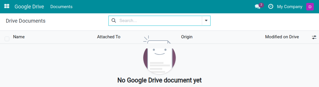 The Google Drive app as an ordinary employee, showing only Documents