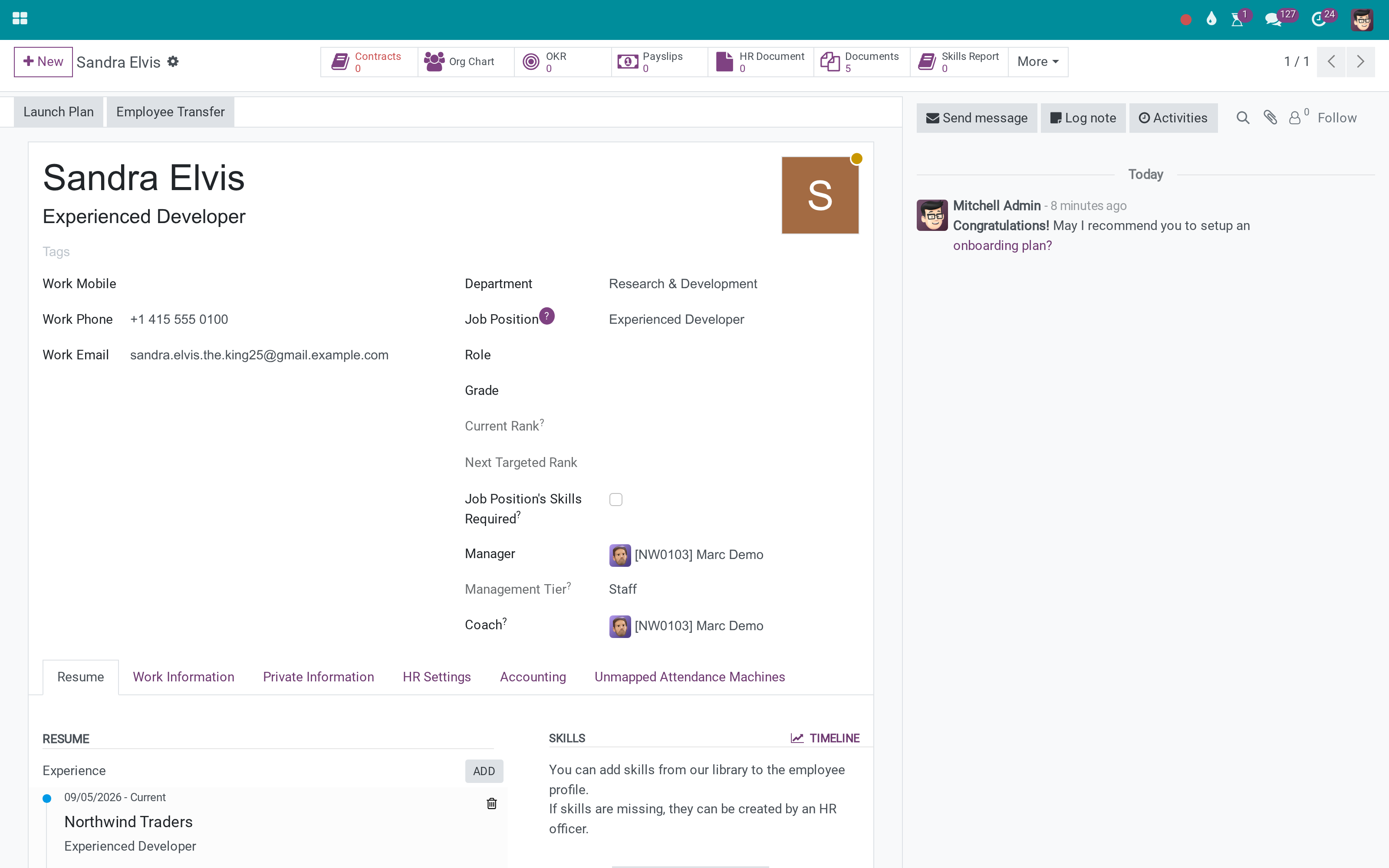 See every application a person made, from the contact or the employee