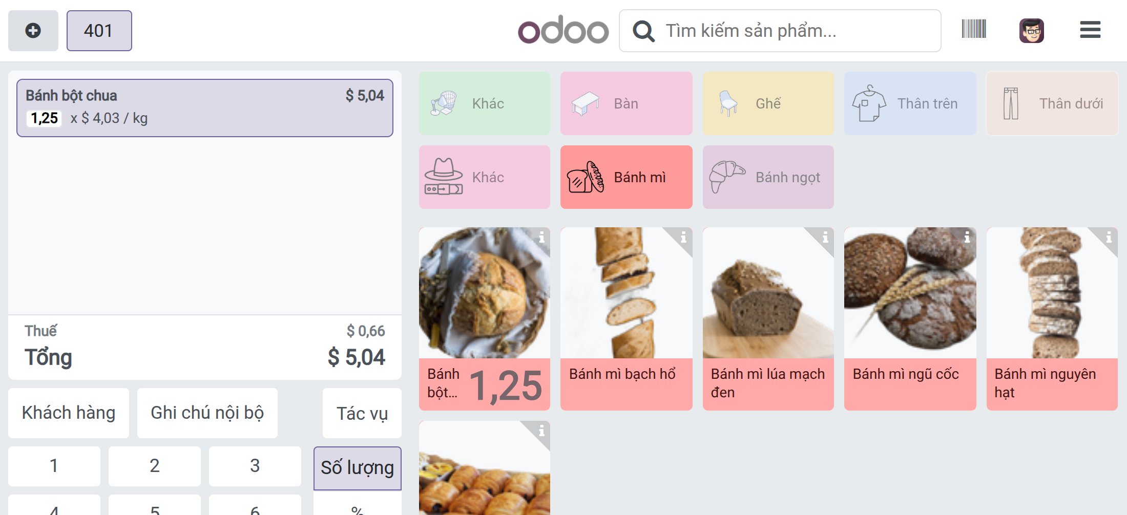 Pos IoT: quầy bán một ổ bánh theo cân nặng từ cân của chính quầy