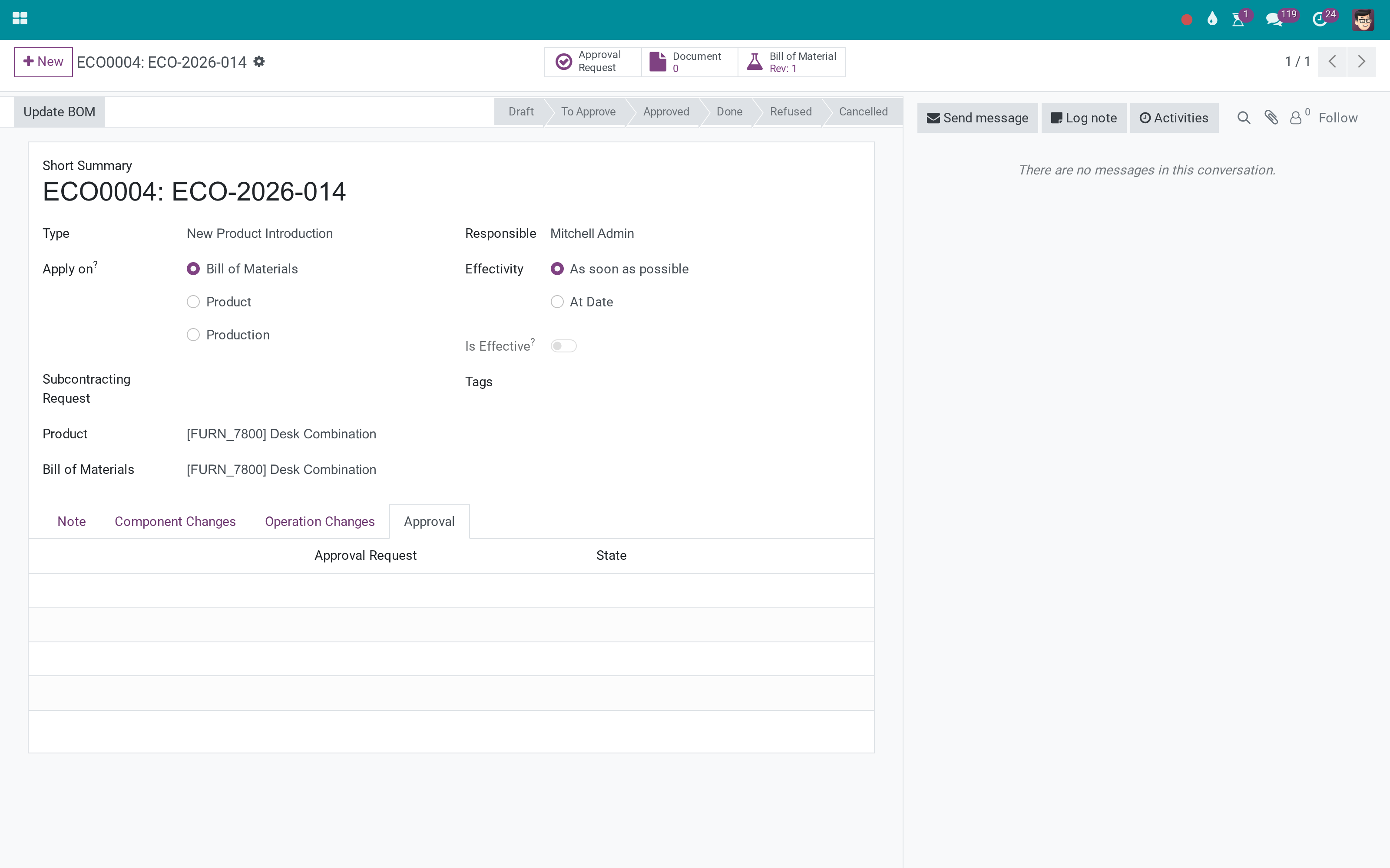 An engineering change that waits for a signature
