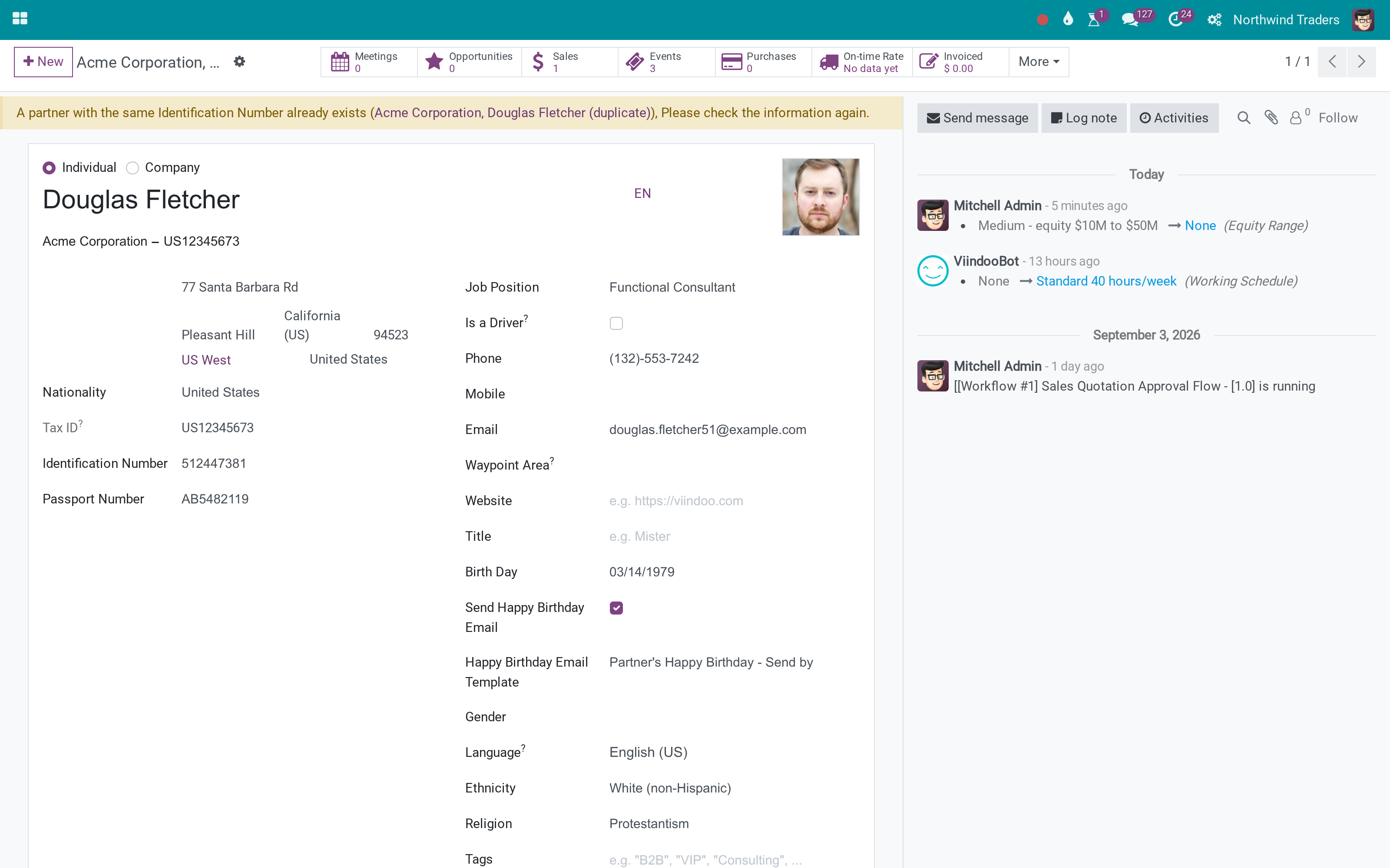 ID and passport numbers on people, checked and de-duplicated