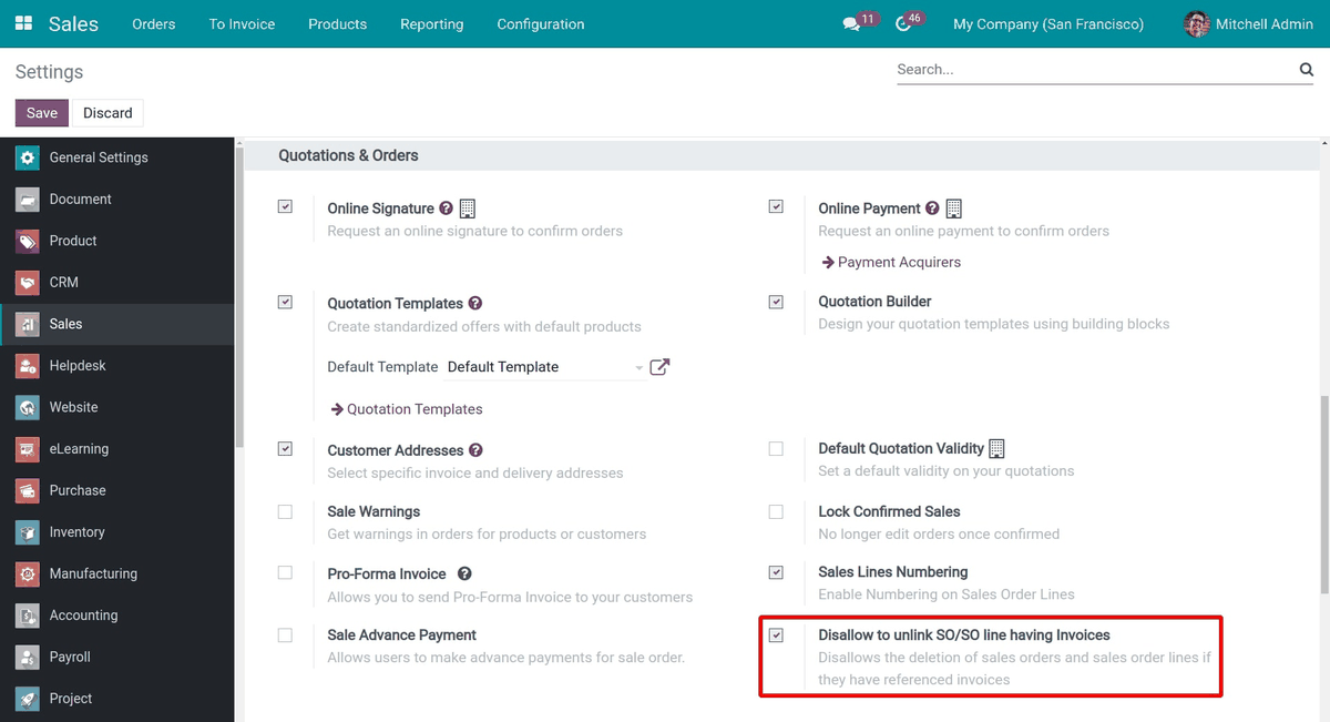 Delete Sales Order - Check Related Invoice