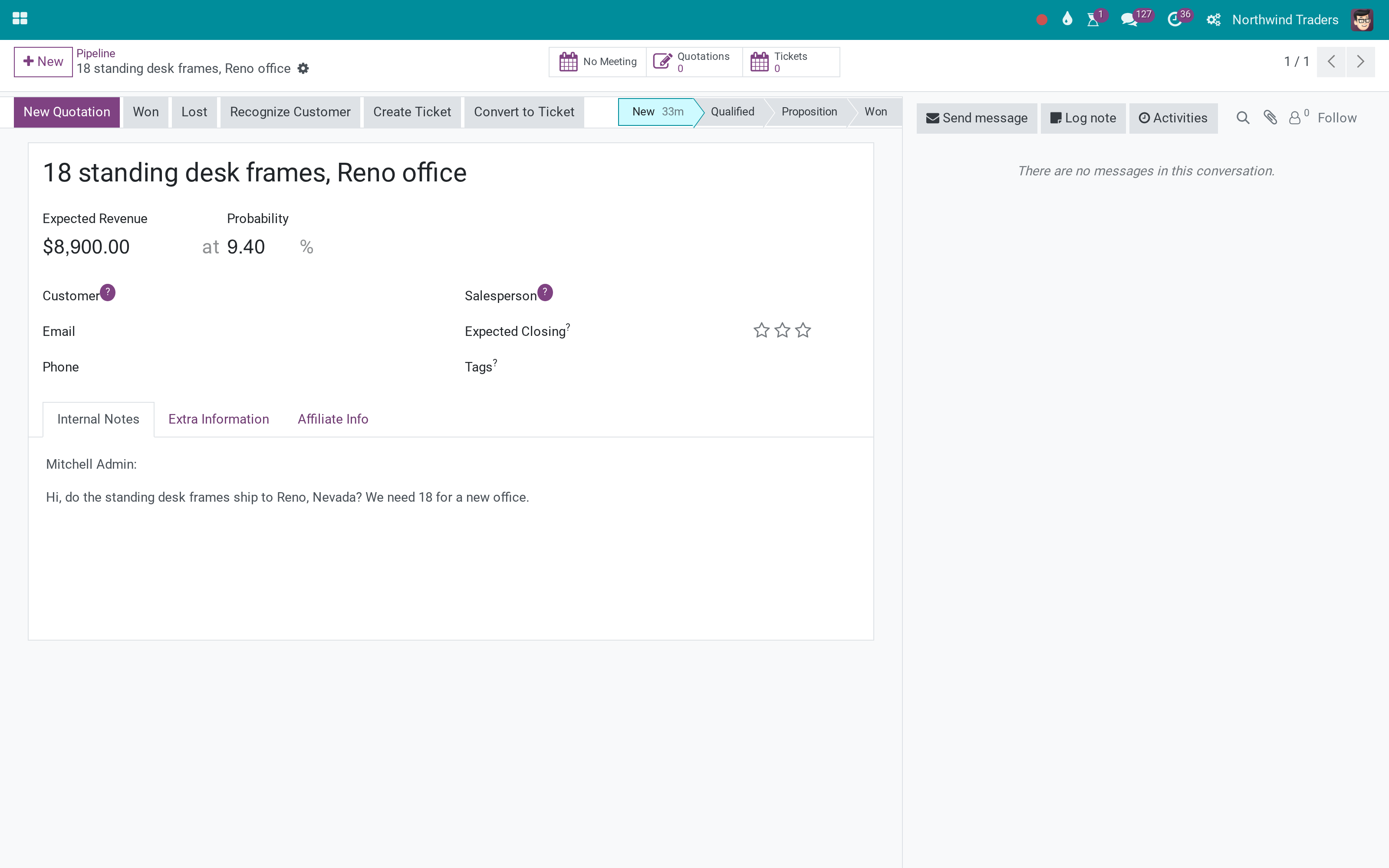 /social_lead - a CRM lead from a social conversation