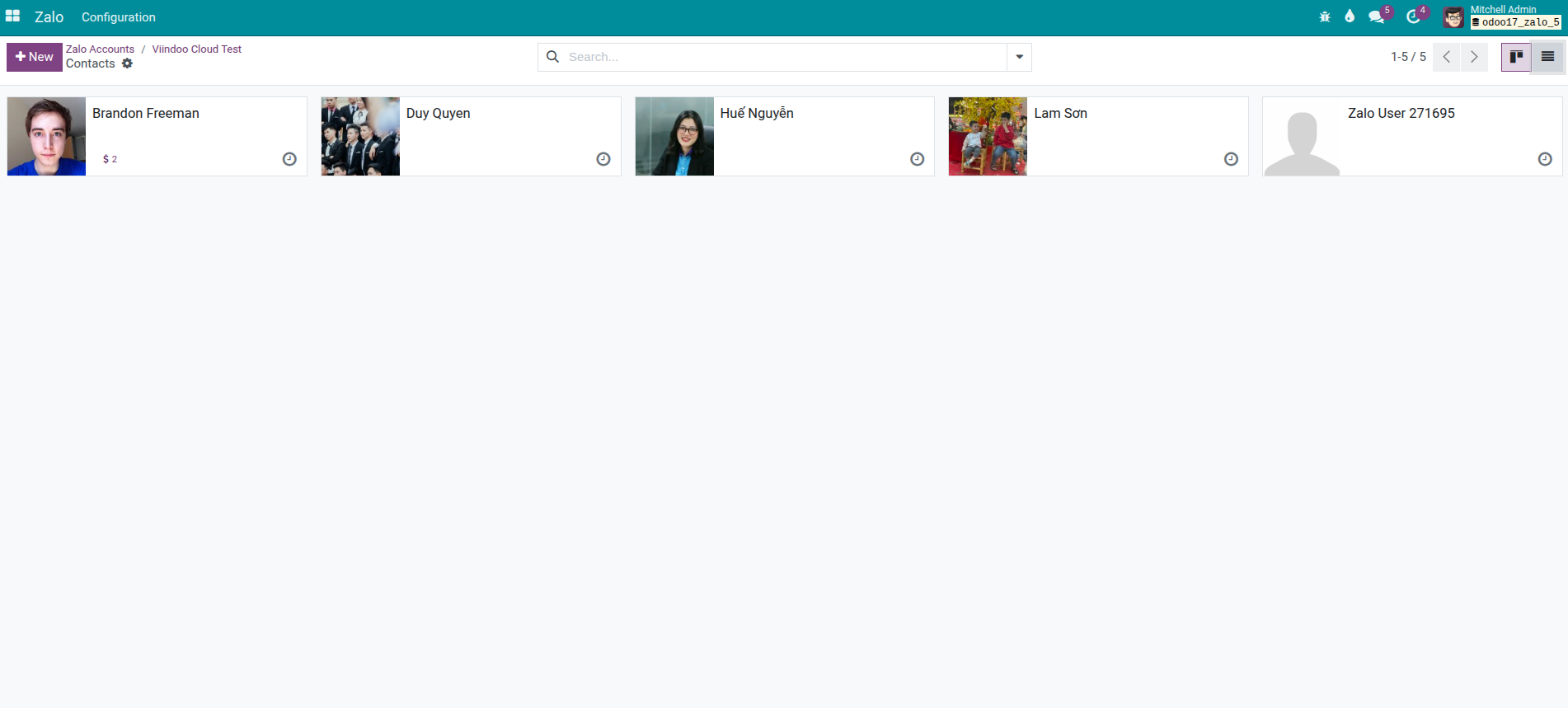 Zalo contact sync