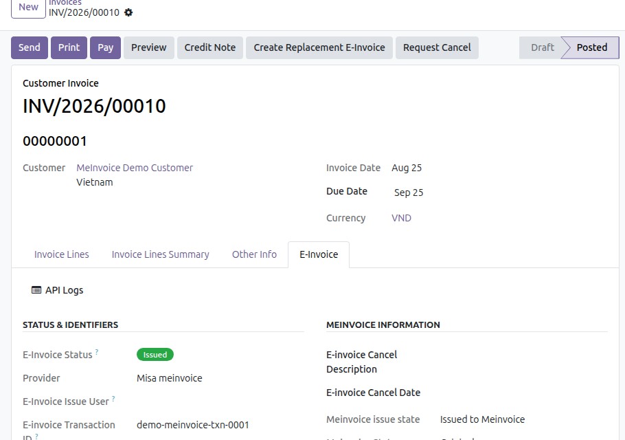 Merged E-Invoice tab