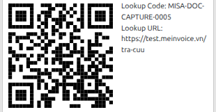 The QR code, lookup code and lookup URL rows on the receipt
