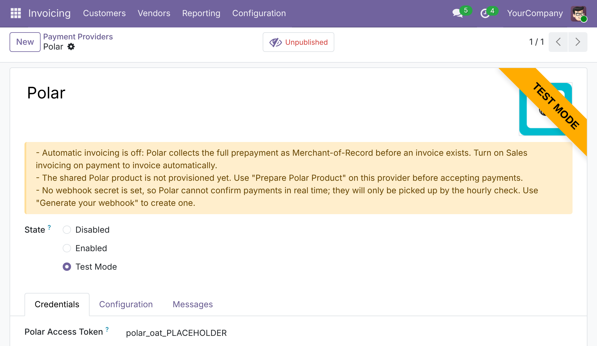 Polar Payment Provider