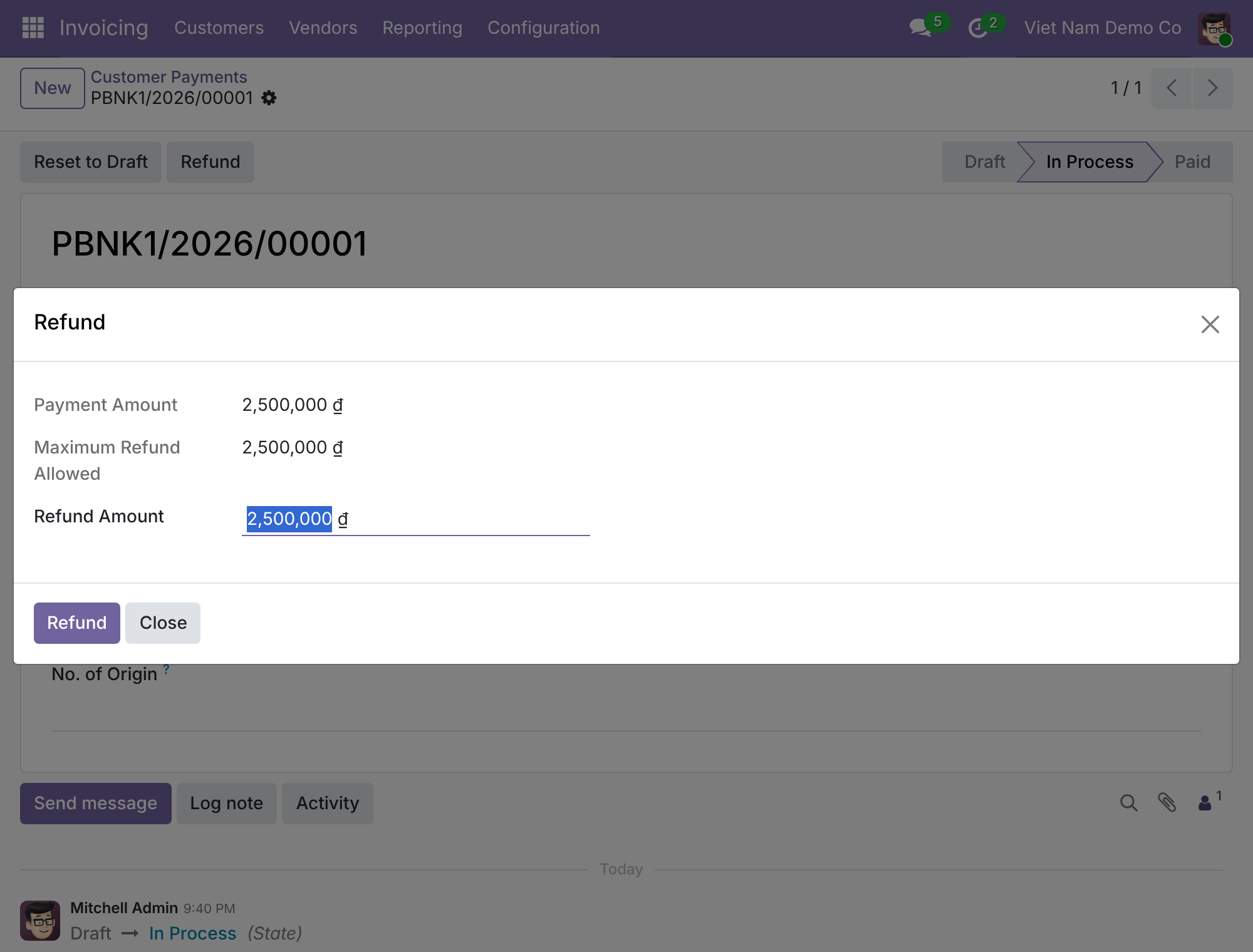 Refund in full, or in part for wallet payments
