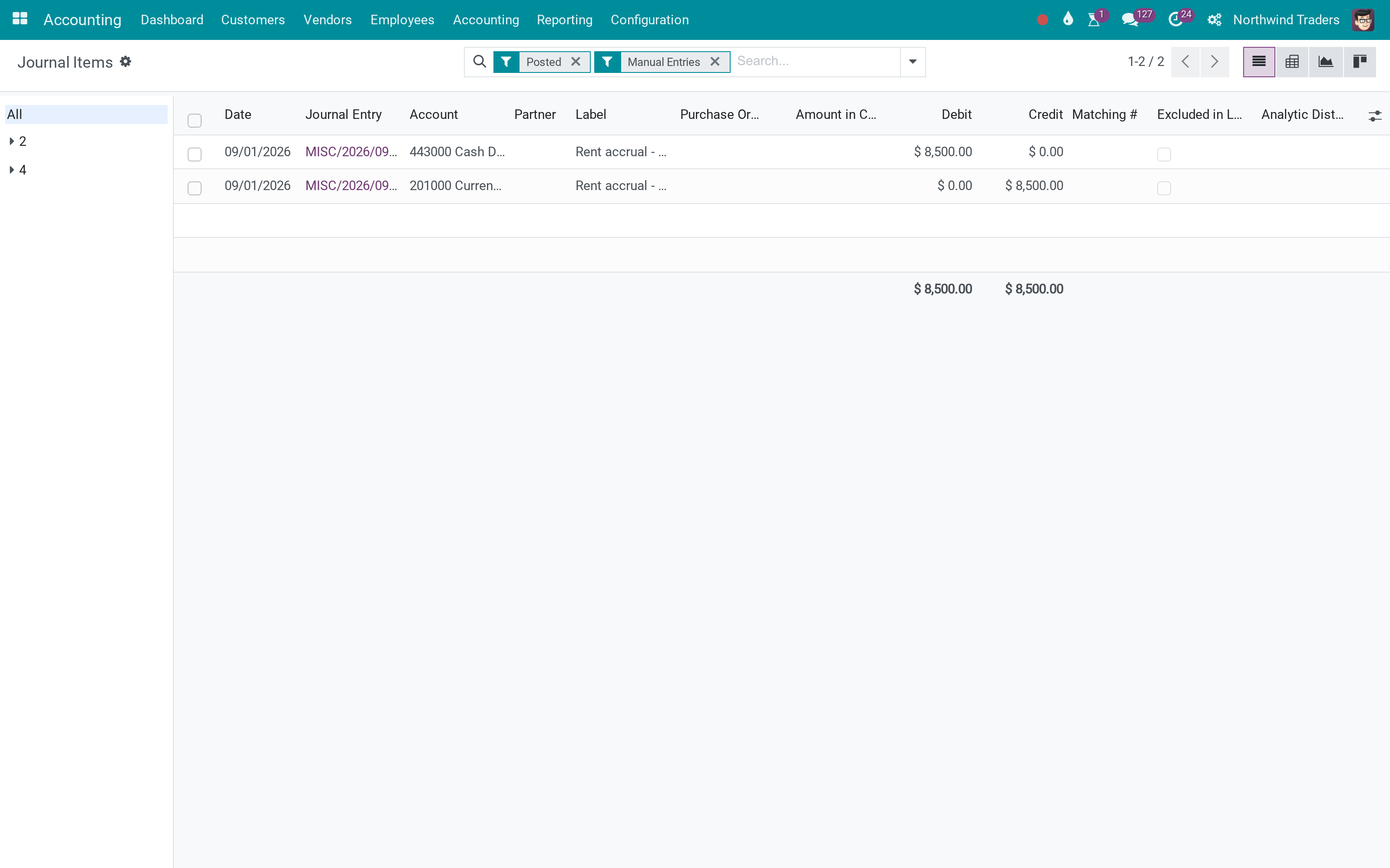 The accountant menu, fiscal years and lock dates on Community