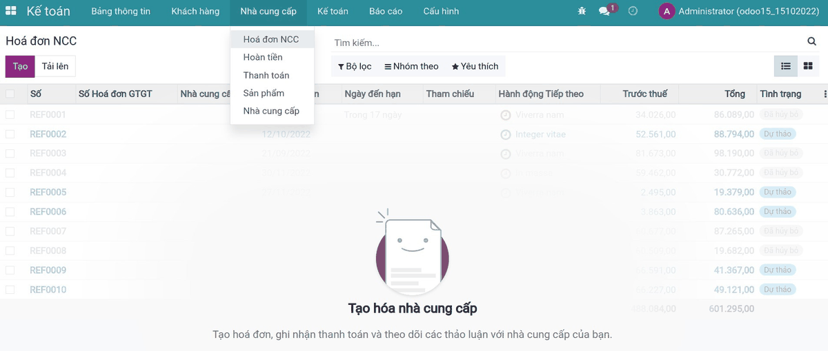 Đối ứng Tài khoản kế toán