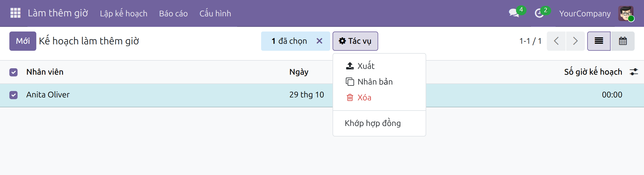 Gắn lại kế hoạch đúng hợp đồng chỉ bằng một thao tác