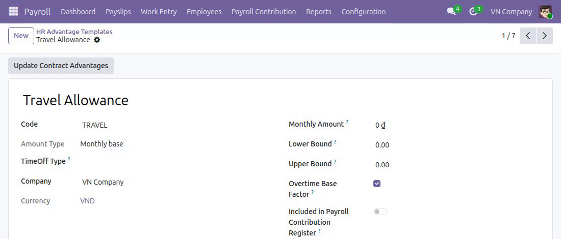 Mark the allowances that count toward overtime