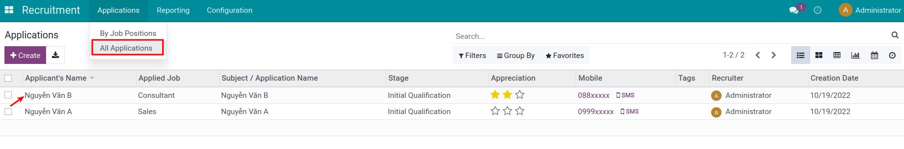 Add skills on the candidate profiles