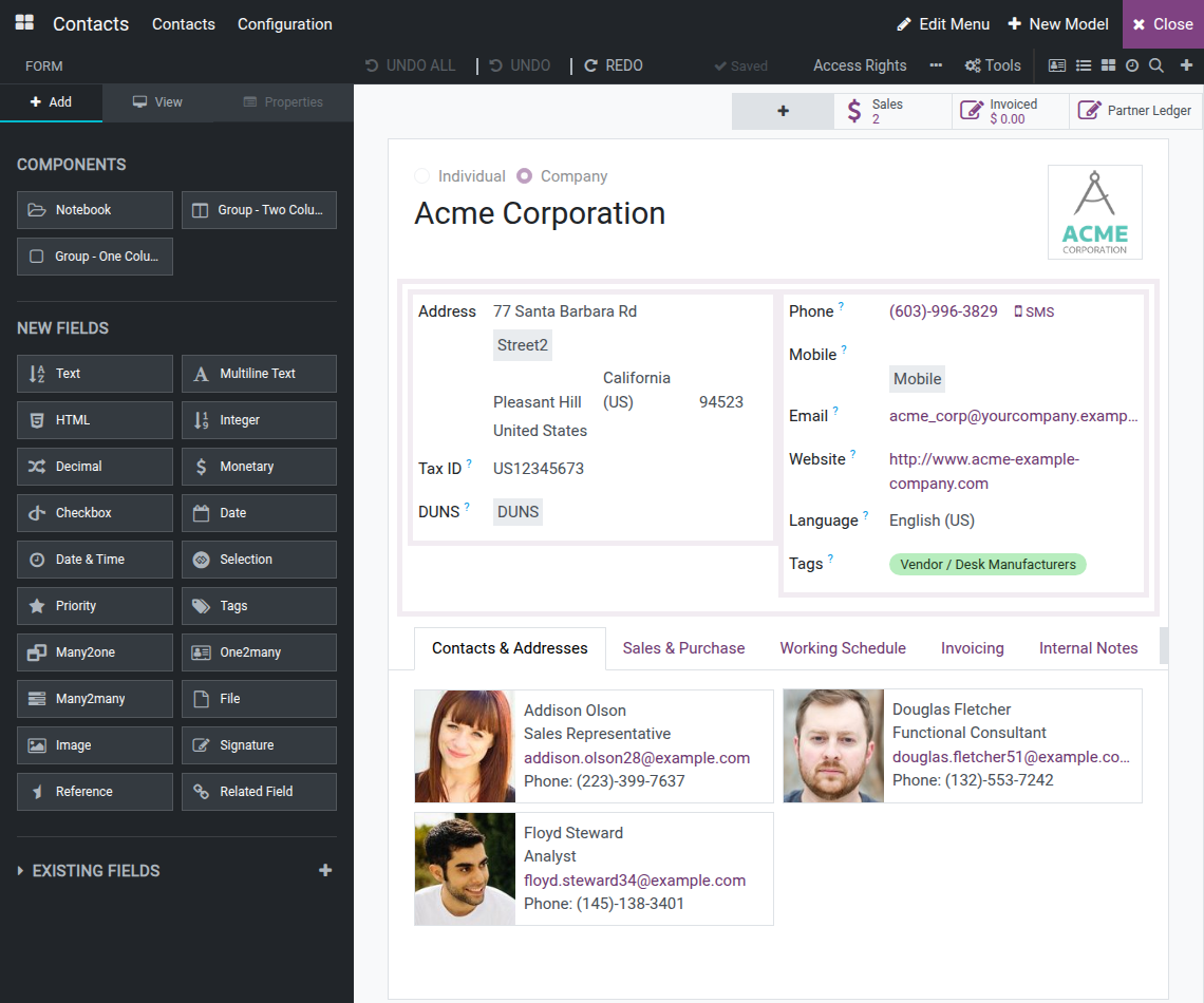 The Undo, Redo and Undo All buttons in the top toolbar, with the form canvas visible below
