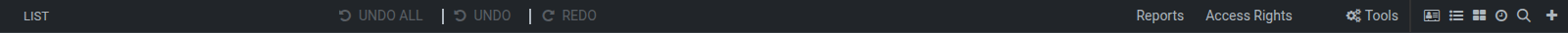 The toolbar's view-switcher icon group, all icons the same style with no active-state highlight