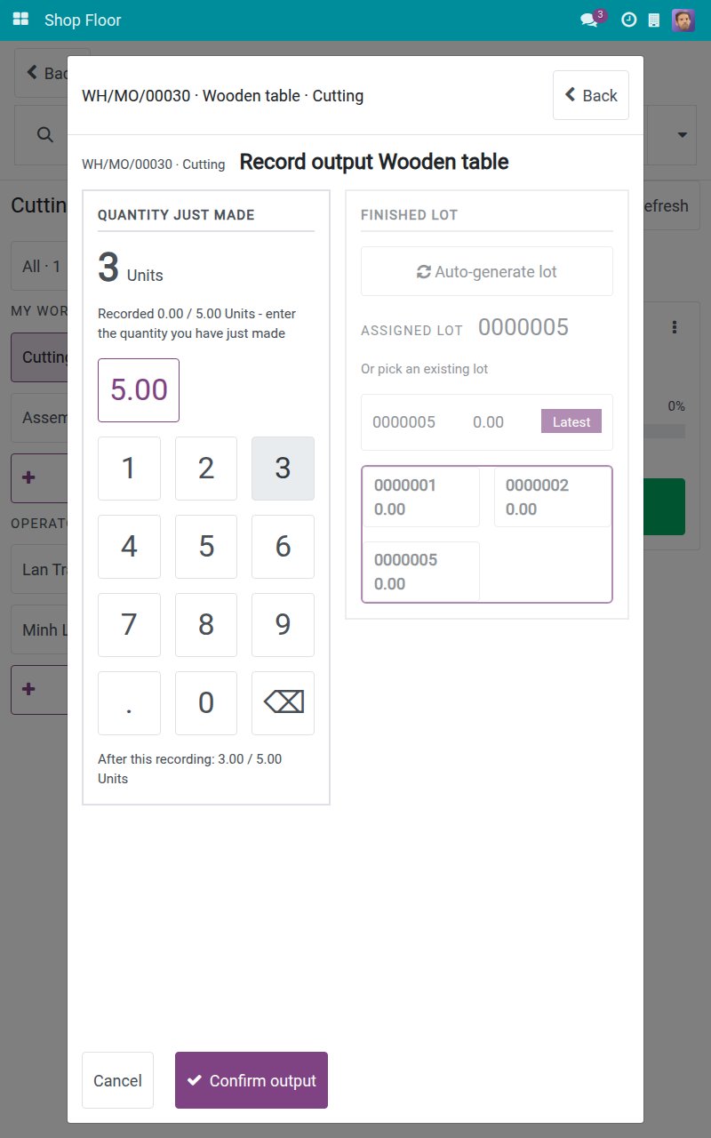 Quantity 3 entered on the number pad