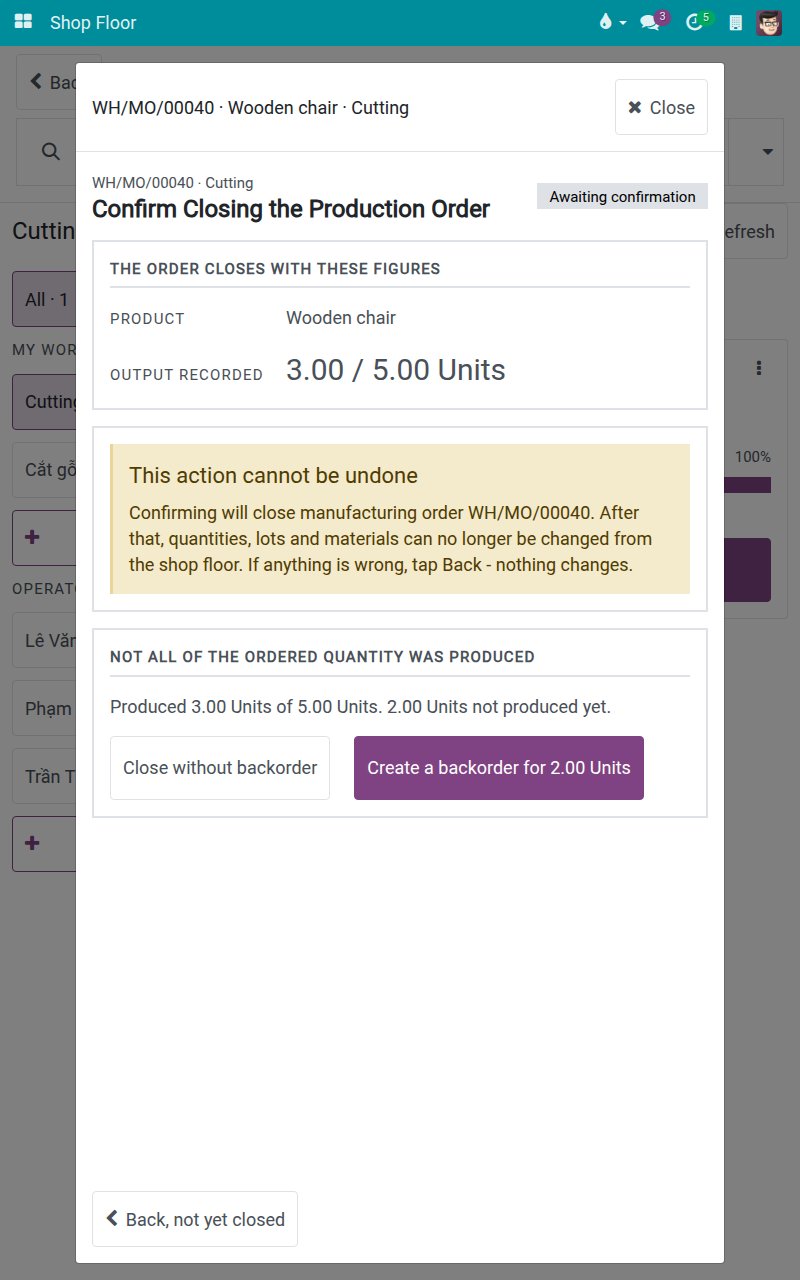 Question about the quantity that was not produced, with the two answers