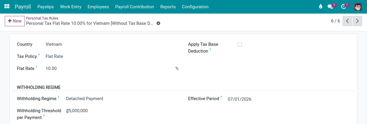 Personal tax rule