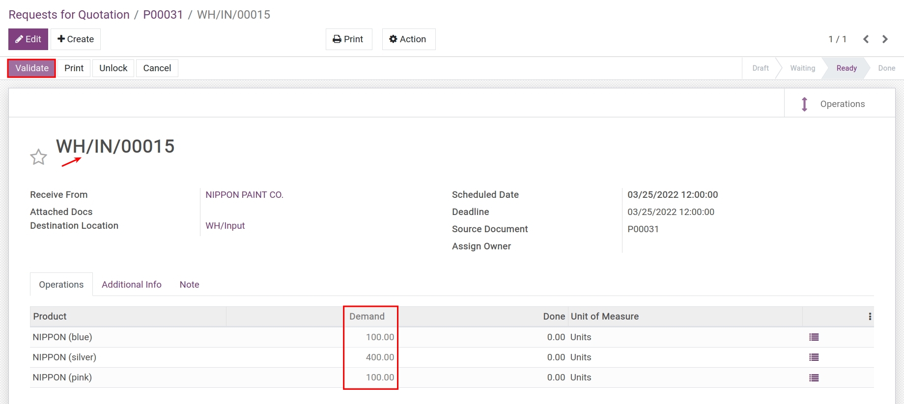 Receipt note - Viindoo Accounting