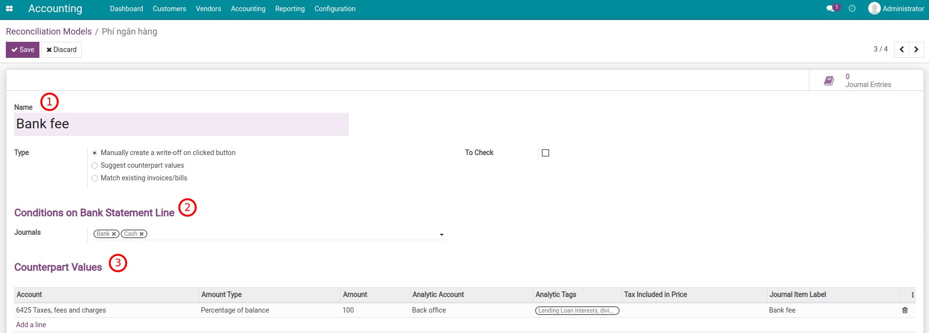 Configure reconciliation models in Viindoo