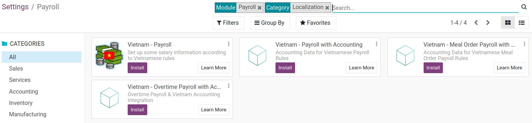 Payroll localization in Viindoo