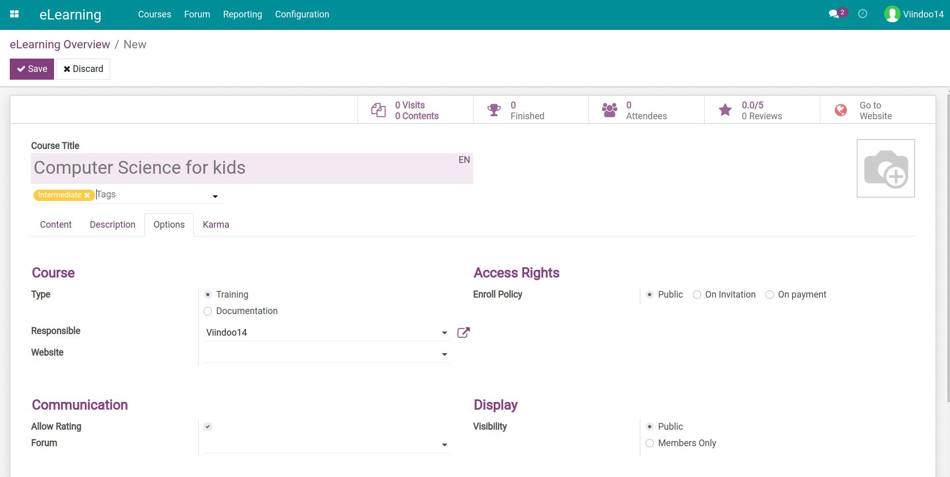 eLearning course options
