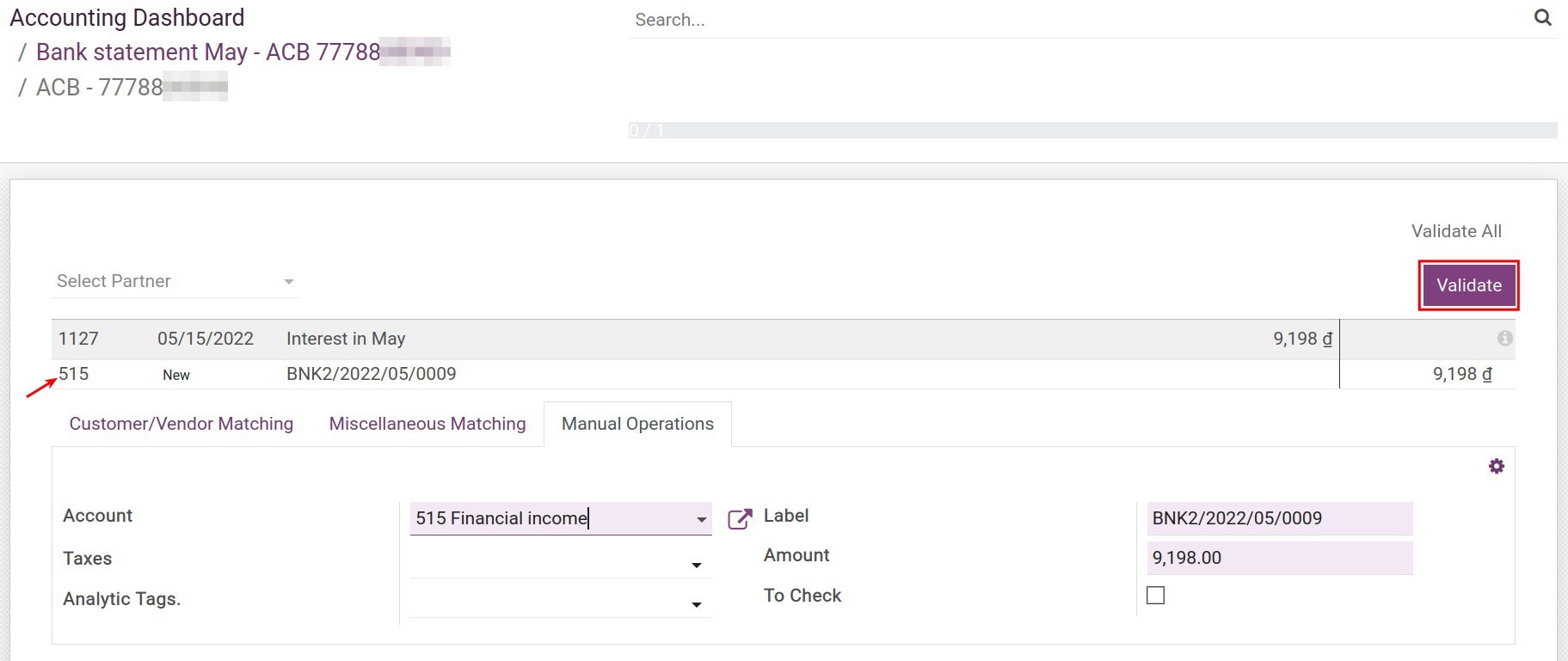 Confirm reconciliation