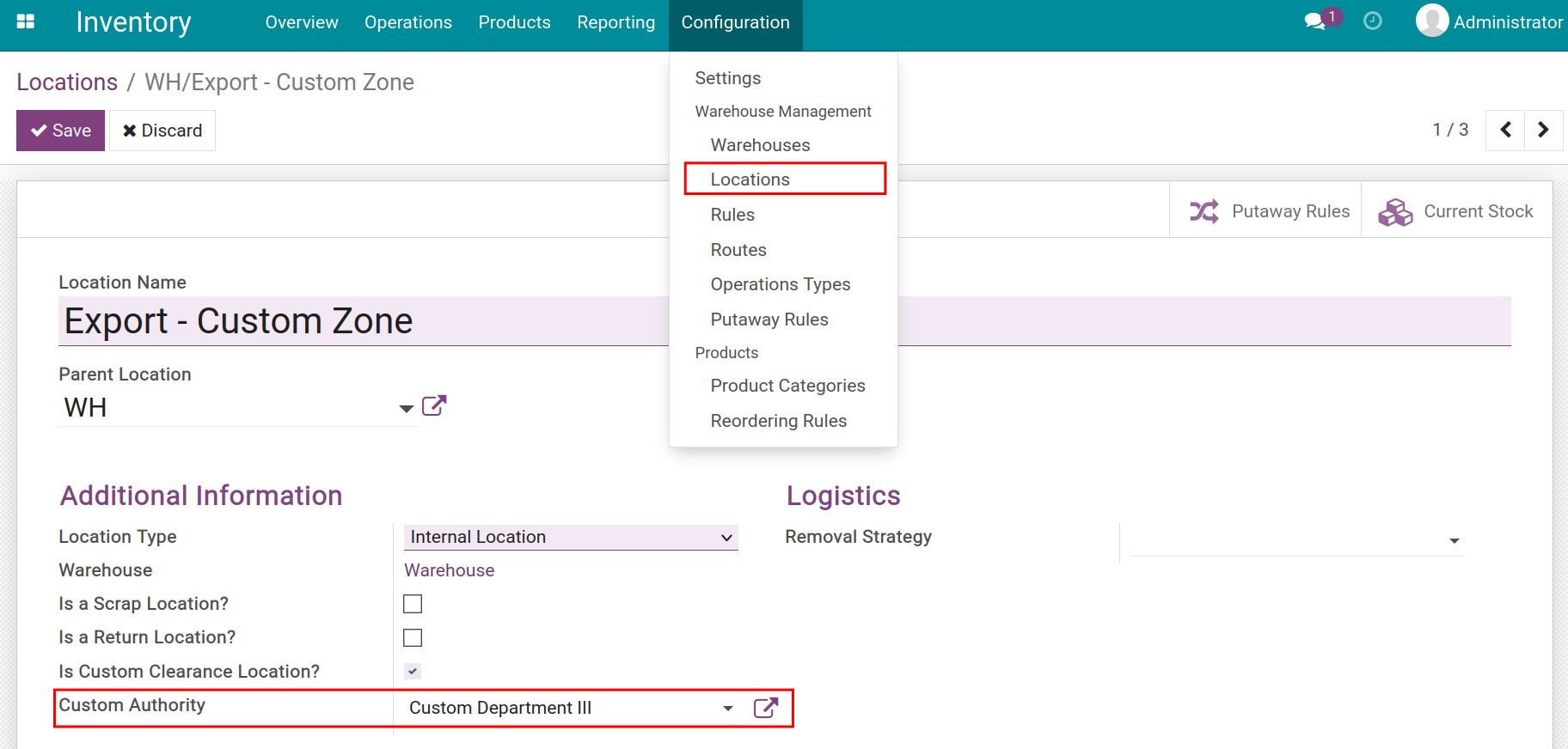 Customs Authority Default Configuration Viindoo