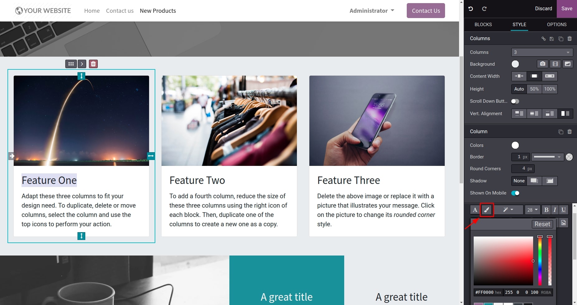 Edit the color of background