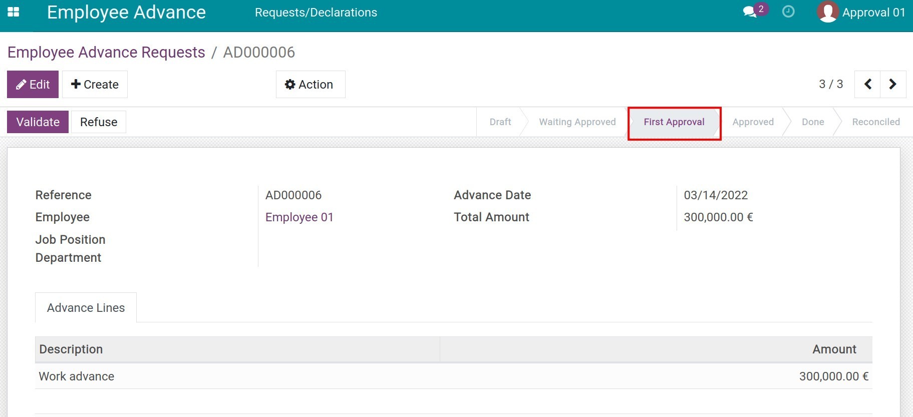 First approval status
