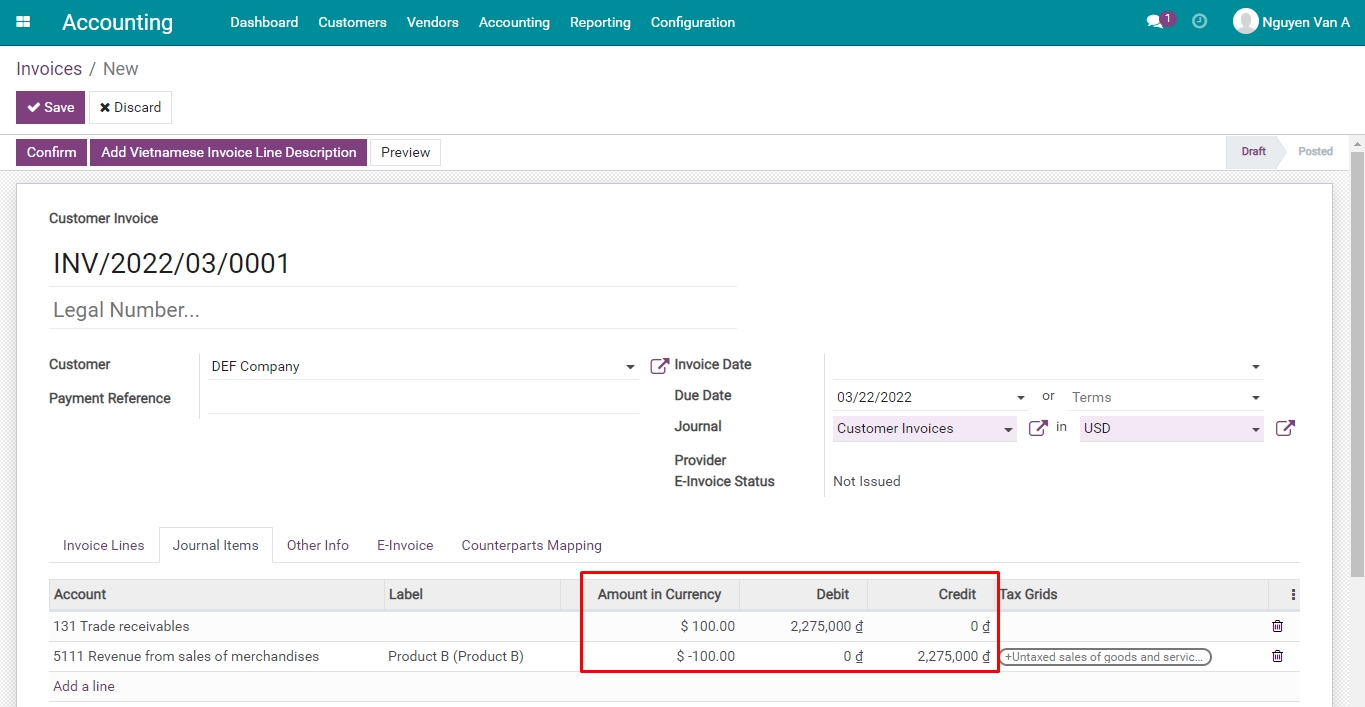 Exchange rate in customer invoices Viindoo