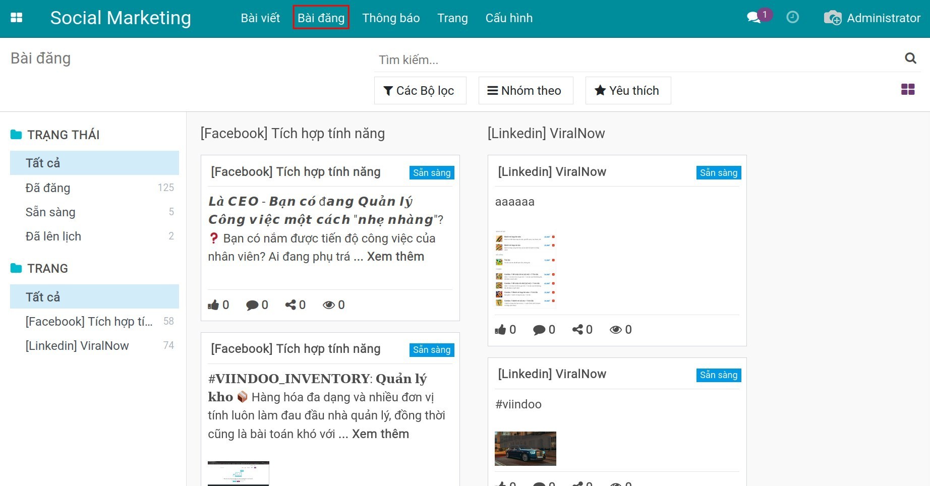 Danh sách bài đăng