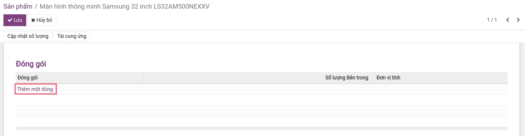 Thiết lập đóng gói sản phẩm trong Phần mềm Quản lý kho của Viindoo