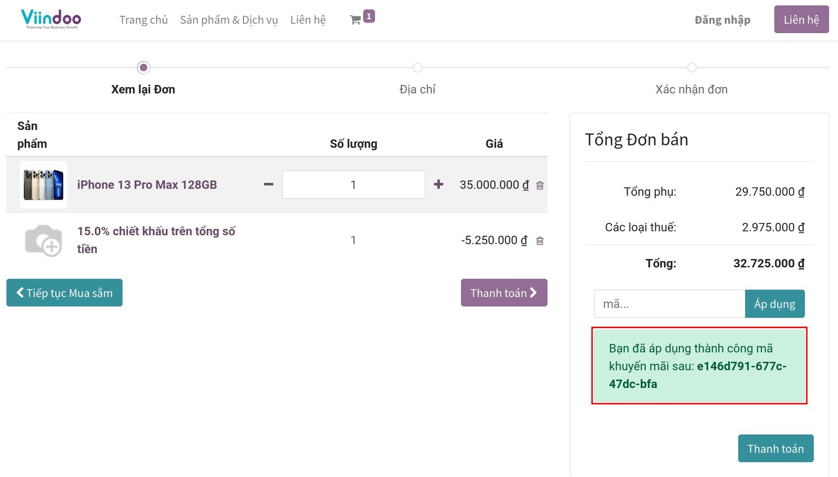 Áp dụng thành công